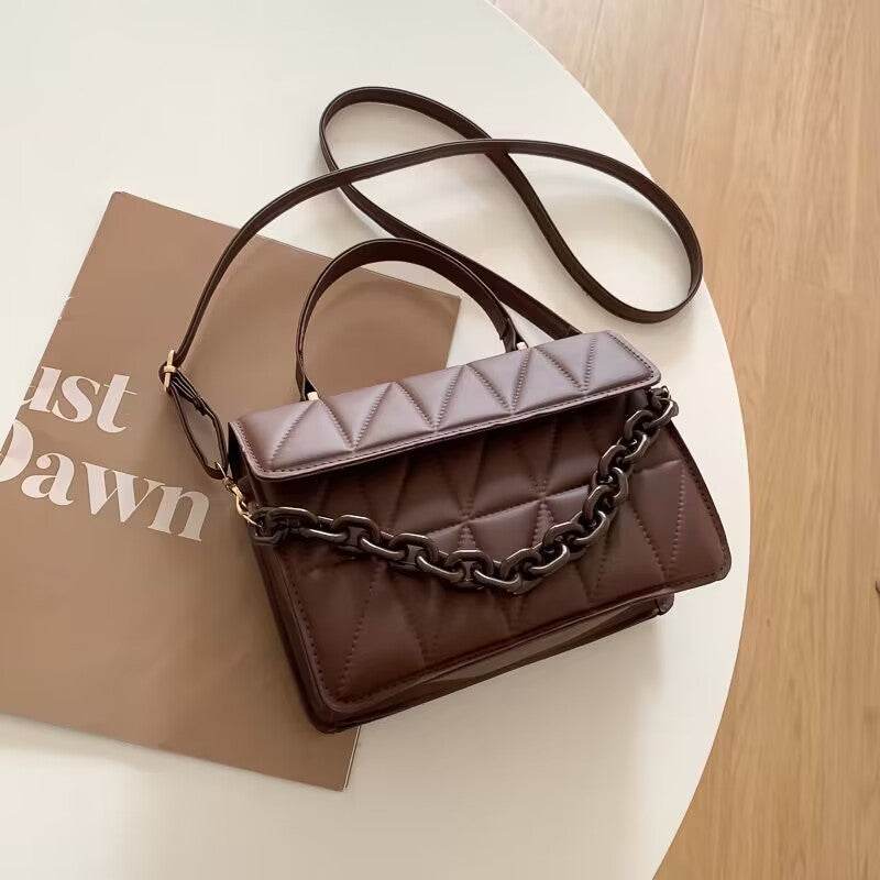 Trendy Simple Textured Shoulder Messenger Bag - MYLUXURY LANE ENTERPRISE