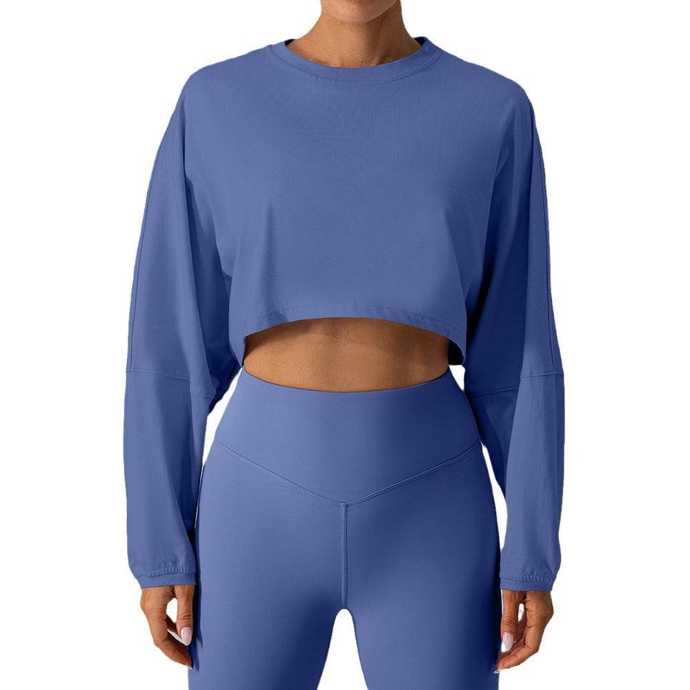 Women's Short Sports Round Neck Sweater T-shirt - MYLUXURY LANE ENTERPRISE