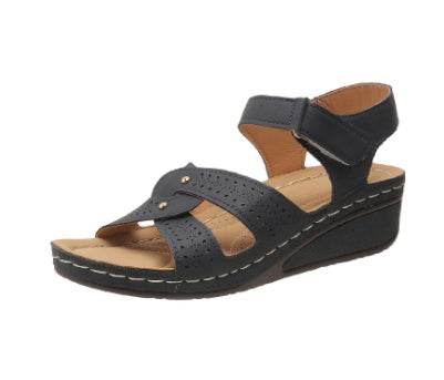 Retro Casual Flower Line Shaped Women's Slope Heel Sandals - MYLUXURY LANE ENTERPRISE