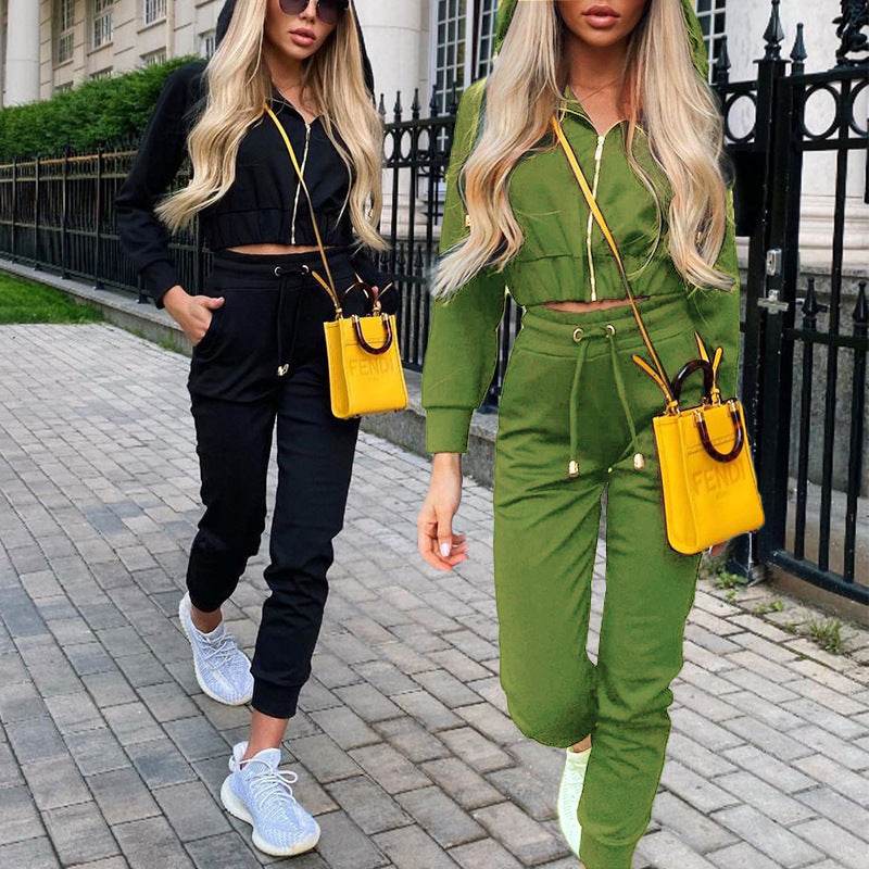 Fashion Long Sleeve Hooded Sports Suit Women - MYLUXURY LANE ENTERPRISE