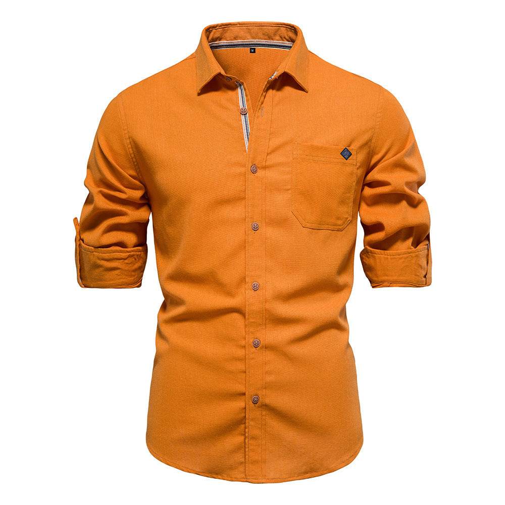 Men's Fashion Casual Lapel Long Sleeve Shirt - MYLUXURY LANE ENTERPRISE