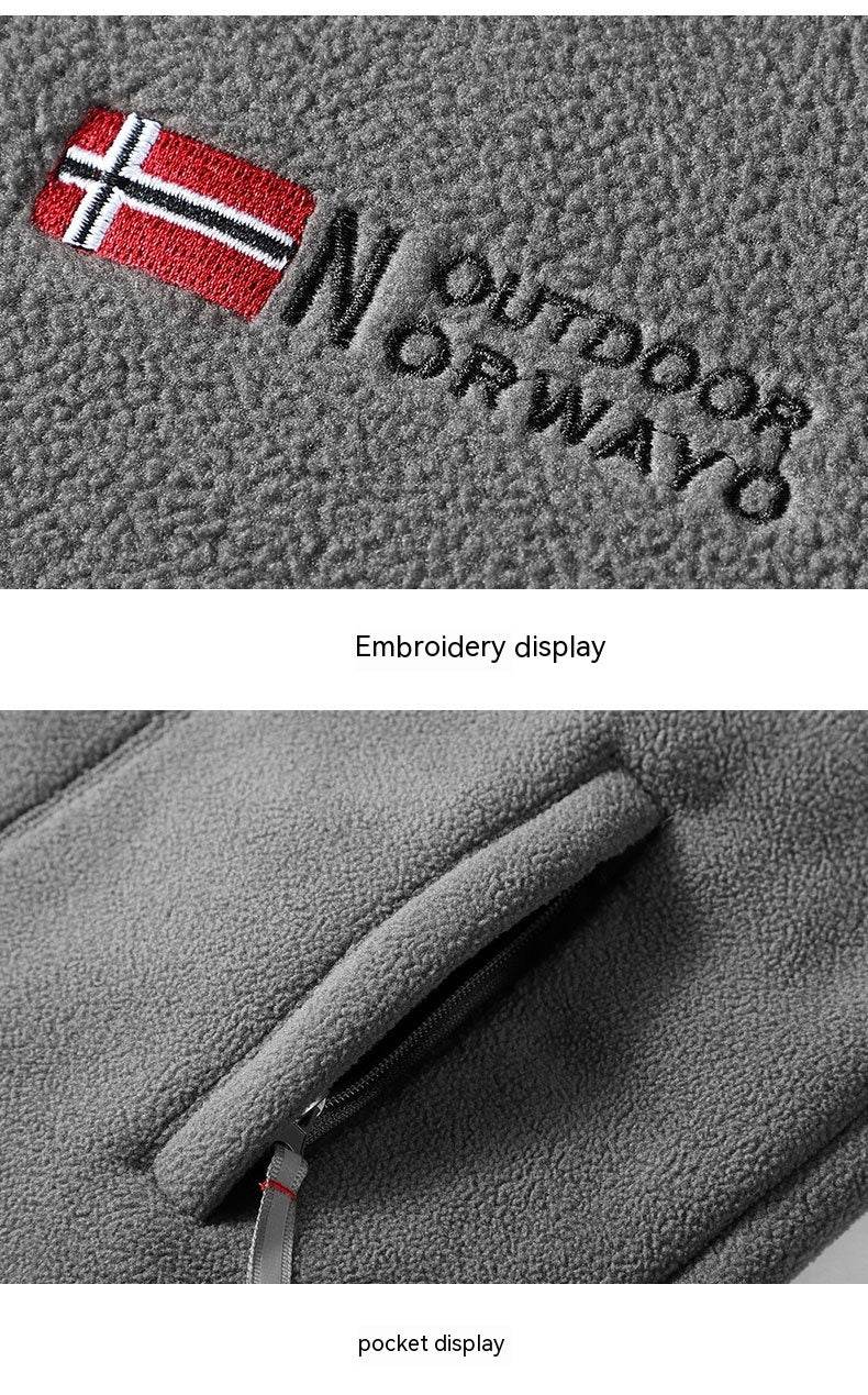 Men's Fashion Double Polar Warm Stand Collar Fleece Jacket - MYLUXURY LANE ENTERPRISE