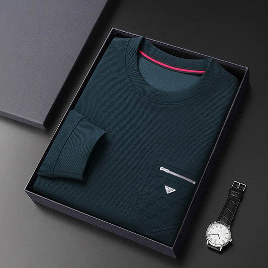 Men's New Fashion Slim Pullover Round Neck Long Sleeve T-shirt - MYLUXURY LANE ENTERPRISE