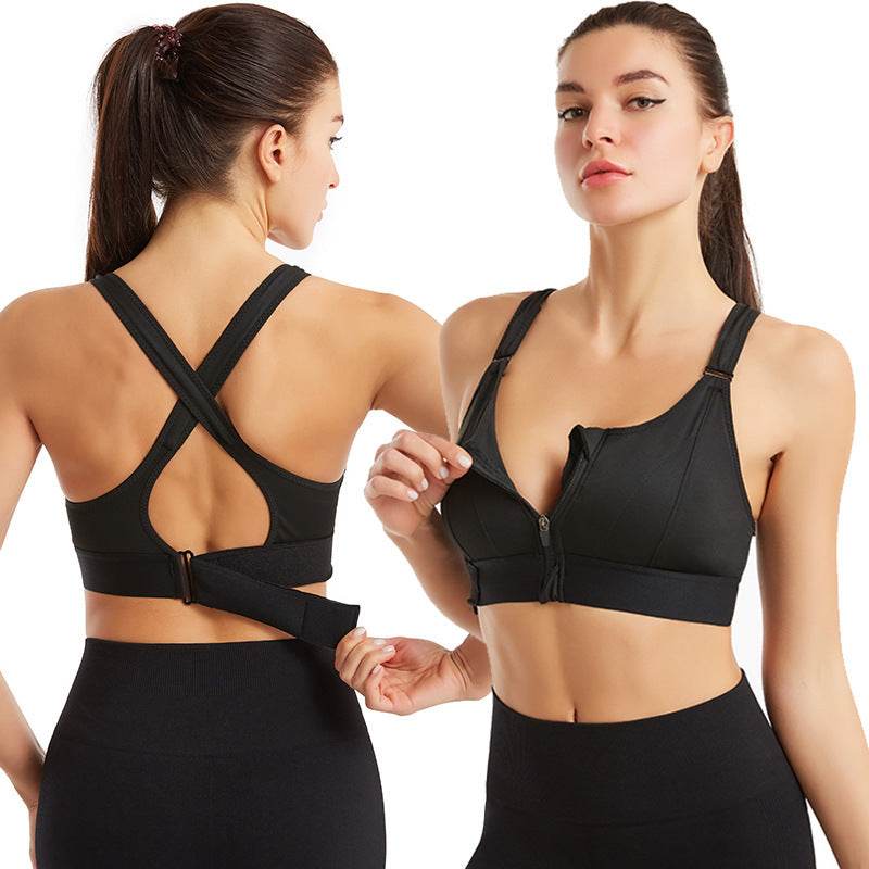 Adjustable Front Zipper Sports Bra - MYLUXURY LANE ENTERPRISE