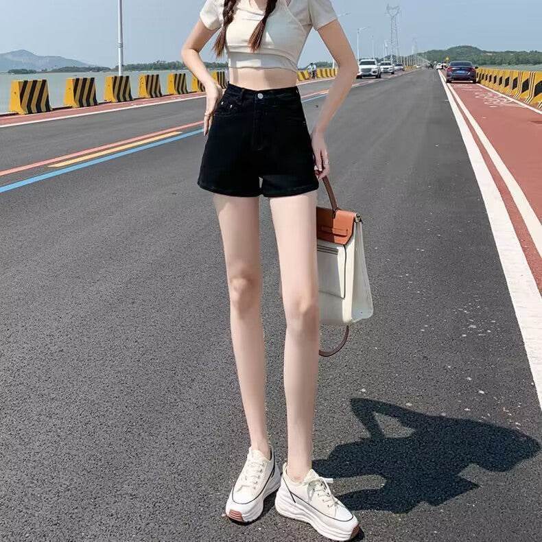 Cross-border Light Blue Denim Super Short Women's Summer Thin Hip Raise Slimming - MYLUXURY LANE ENTERPRISE