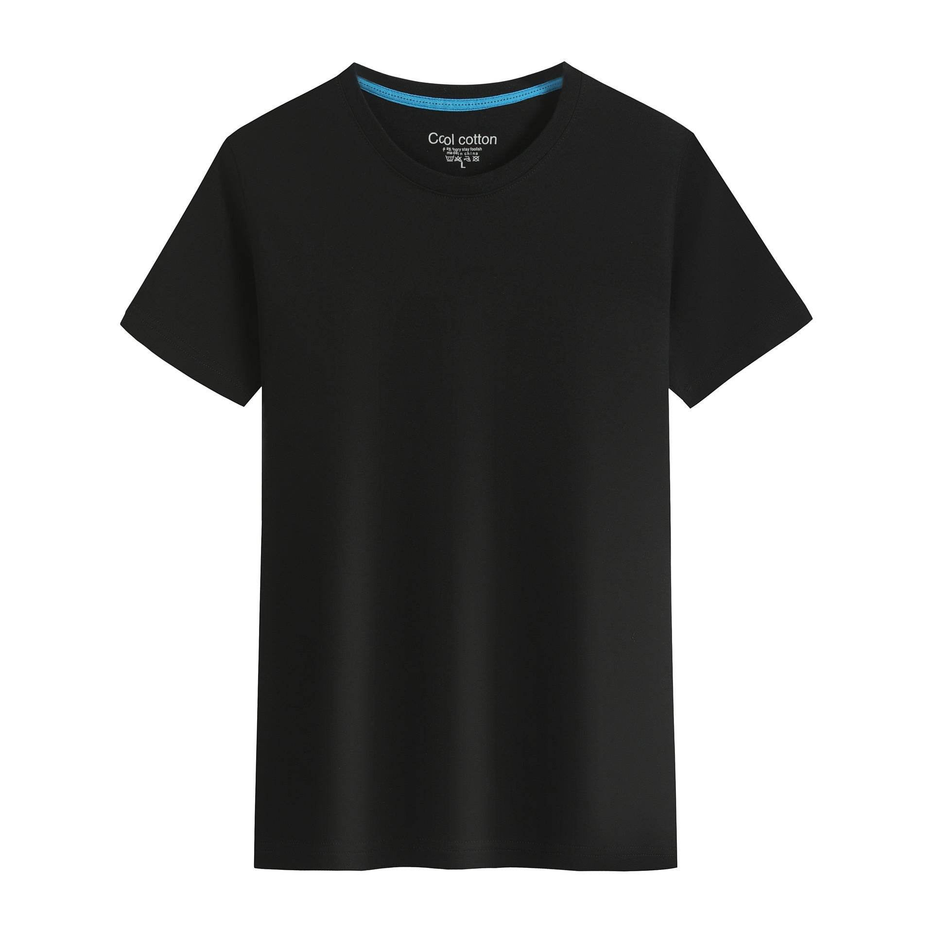 Cotton Blank With No Printed Patterns Round Neck Short T-shirt - MYLUXURY LANE ENTERPRISE