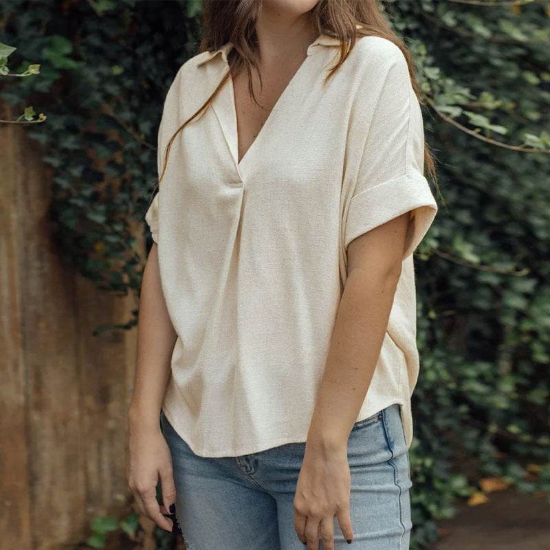 Female Casual And Comfortable Cotton Linen Shirt - MYLUXURY LANE ENTERPRISE