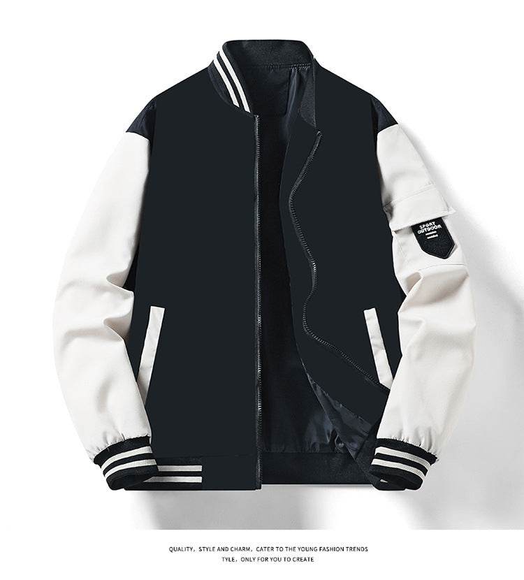 Jacket Men's Jacket Casual Stand Collar Trendy Brand Fashion Baseball Uniform Men's Youth Jacket Hollow Out - MYLUXURY LANE ENTERPRISE