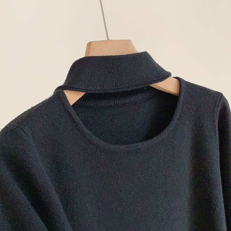 Women's Thick Design Halterneck Long-sleeved Knitwear - MYLUXURY LANE ENTERPRISE