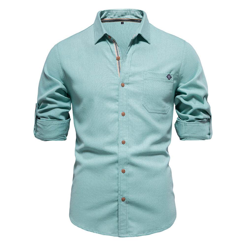 Men's Fashion Casual Lapel Long Sleeve Shirt - MYLUXURY LANE ENTERPRISE