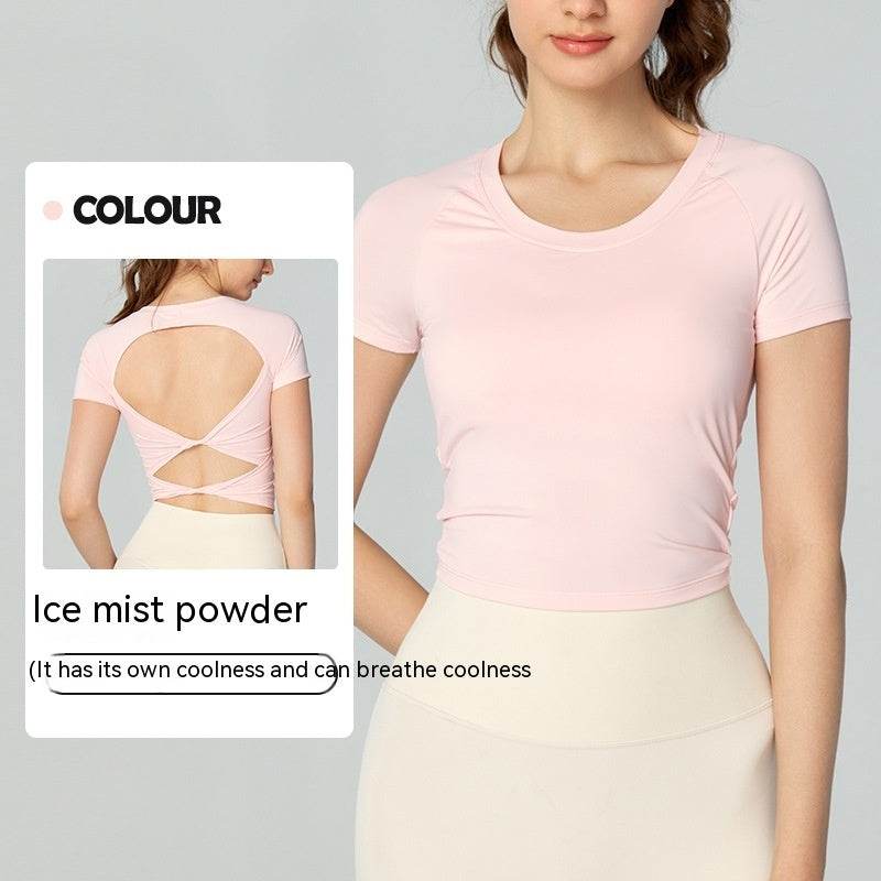 Yoga Clothing Top Women's Semi-fixed Chest Pad Slim Fit - MYLUXURY LANE ENTERPRISE