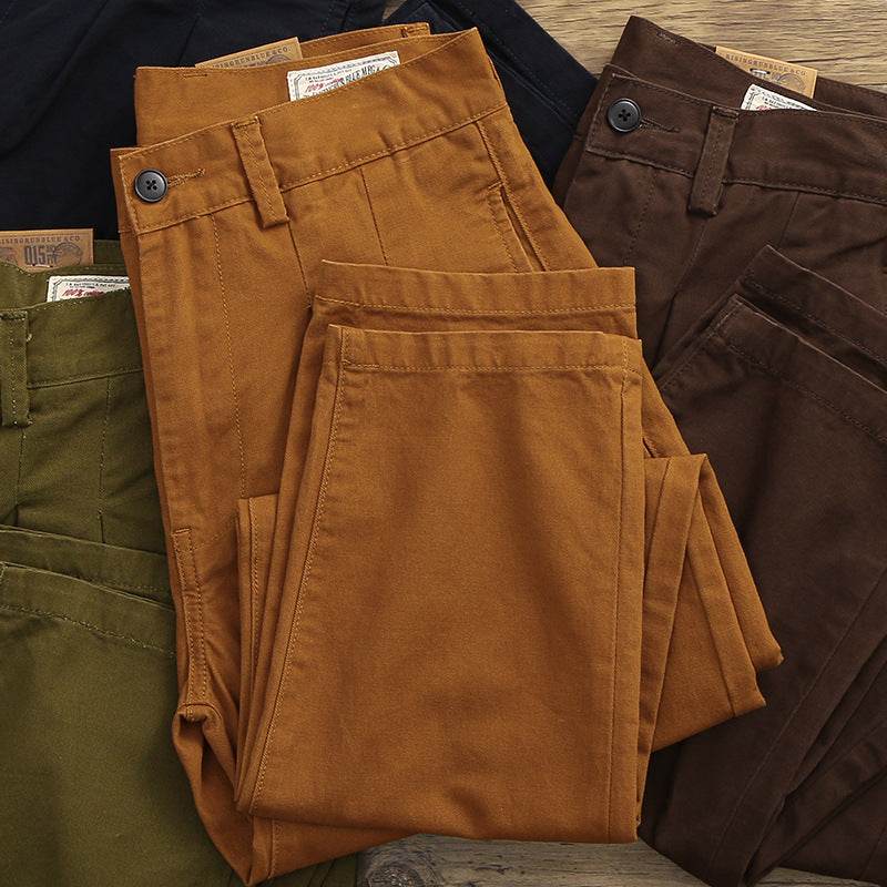 Autumn Cotton Straight Cargo Pants Men's - MYLUXURY LANE ENTERPRISE