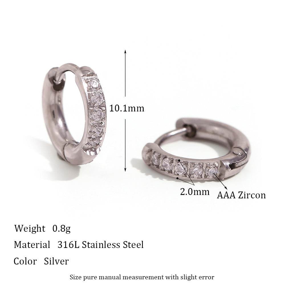 Special Interest Light Luxury Design Rounded Edge Zircon Earrings - MYLUXURY LANE ENTERPRISE