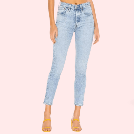 Chic Blue High Rise Skinny Jeans with Low Stretch - MYLUXURY LANE ENTERPRISE