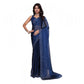 Generic Women's Jimmy choo Embellished Bollywood Saree With Unstitched Blouse 5.5Mtr (Blue) - MYLUXURY LANE ENTERPRISE