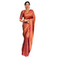 Generic Women's Litchi silk Printed Saree With Unstitched Blouse (Red) - MYLUXURY LANE ENTERPRISE