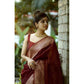 Generic Women's Litchi silk Printed Saree With Unstitched Blouse (Maroon) - MYLUXURY LANE ENTERPRISE