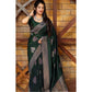 Generic Women's Litchi silk Printed Saree With Unstitched Blouse (Green) - MYLUXURY LANE ENTERPRISE