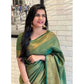 Generic Women's Litchi silk Printed Saree With Unstitched Blouse (Green) - MYLUXURY LANE ENTERPRISE