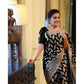 Generic Women's Litchi silk Printed Saree With Unstitched Blouse (Black) - MYLUXURY LANE ENTERPRISE