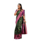 Generic Women's Litchi silk Printed Saree With Unstitched Blouse (Green) - MYLUXURY LANE ENTERPRISE