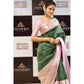 Generic Women's Litchi silk Printed Saree With Unstitched Blouse (Green) - MYLUXURY LANE ENTERPRISE