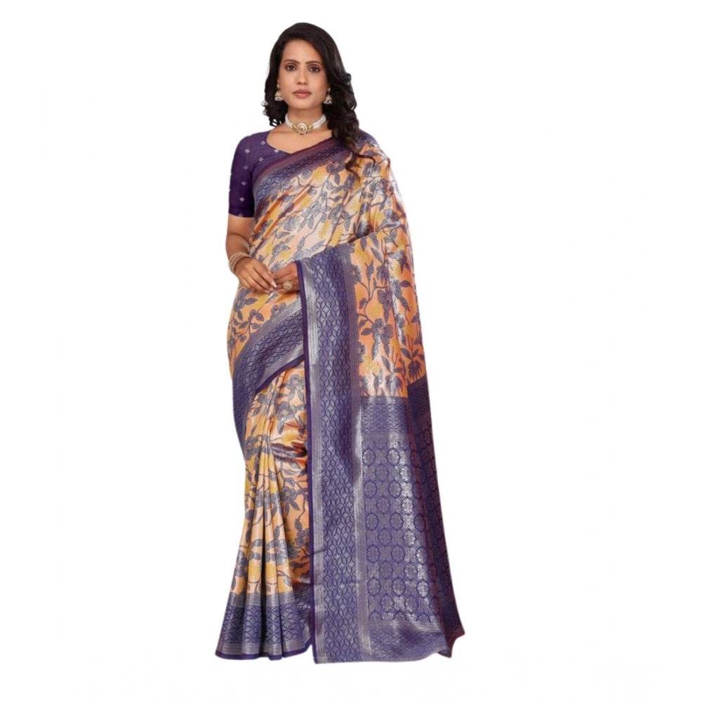 Generic Women's Silk Embroidred Saree With Unstitched Blouse 5.5Mtr (Dark Green) - MYLUXURY LANE ENTERPRISE