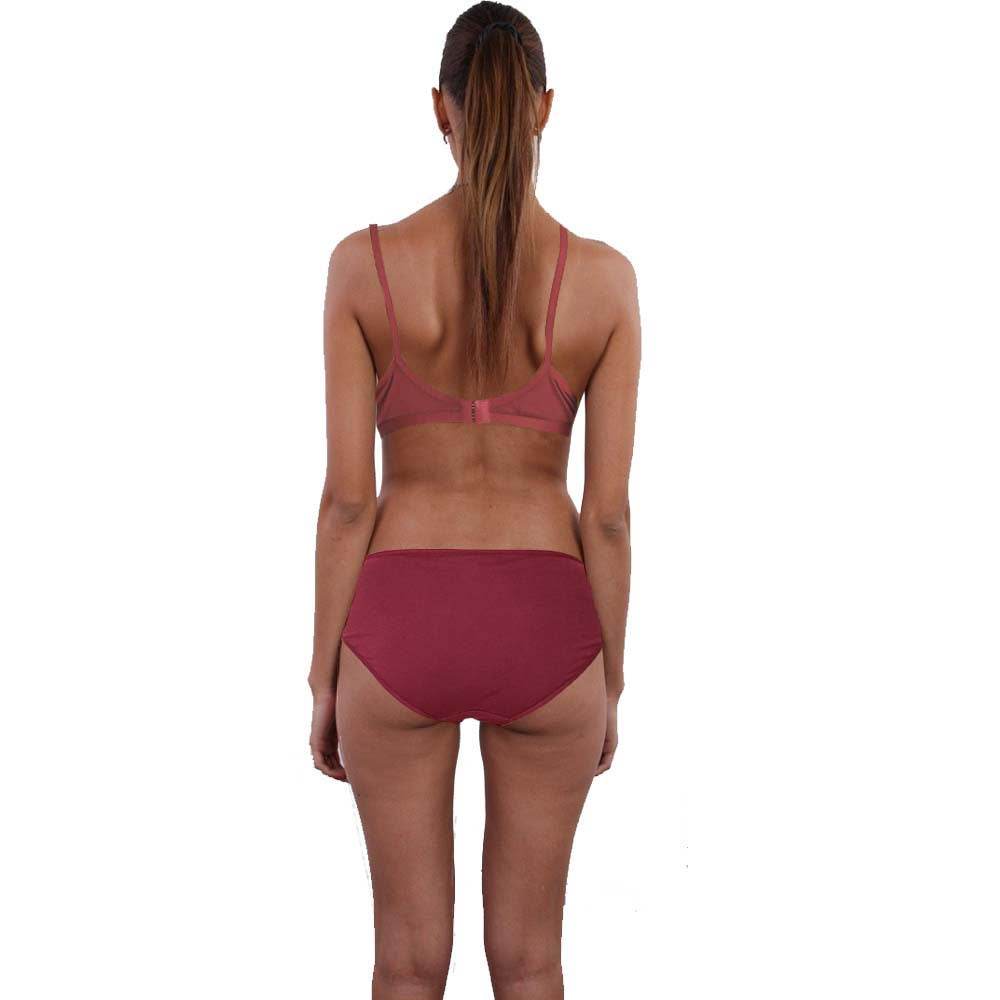 Organic Cotton Brown Bra Panty Set For Humid Weather - MYLUXURY LANE ENTERPRISE