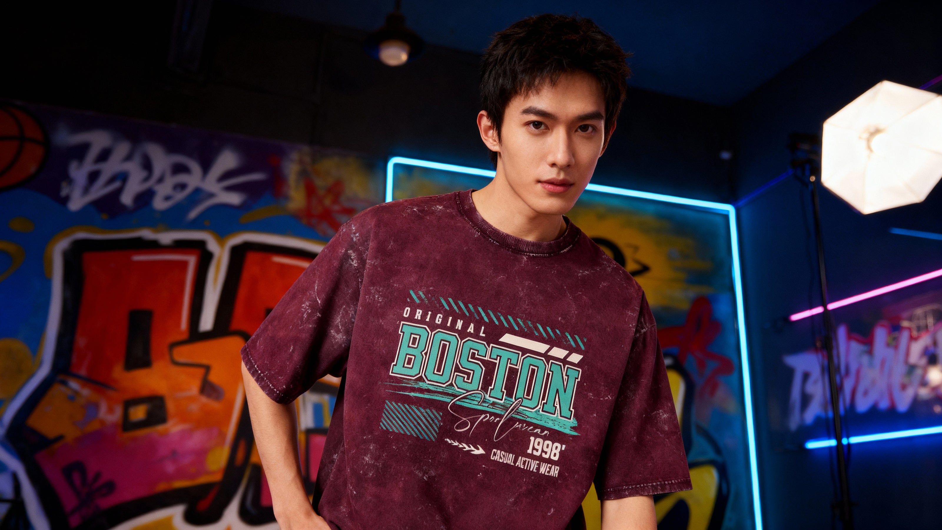 Unisex Acid Washed Oversized Tee.