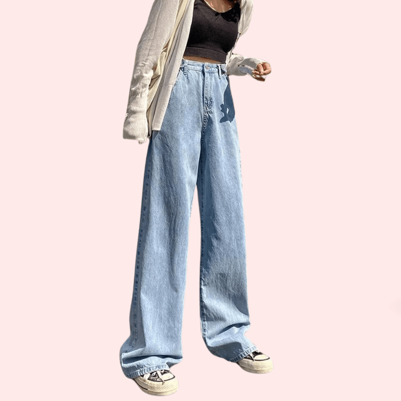 Women's Stylish High Waist Wide Leg Straight Jeans - MYLUXURY LANE ENTERPRISE