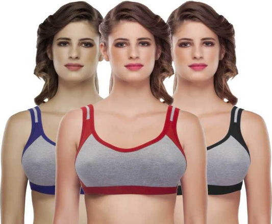 Medium Impact non padded sports bra pack of 3 - MYLUXURY LANE ENTERPRISE