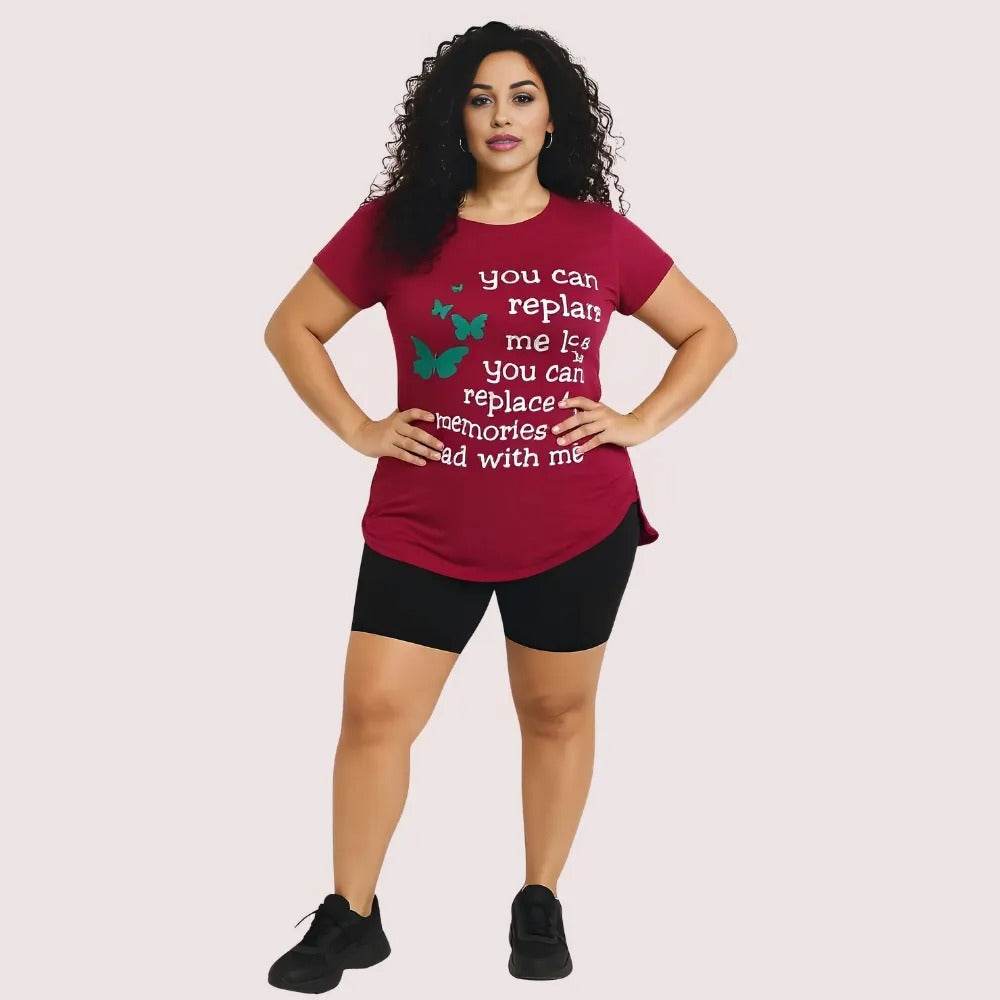 Butterfly Print Inspirational Graphic Tee - Pack of 2 - MYLUXURY LANE ENTERPRISE