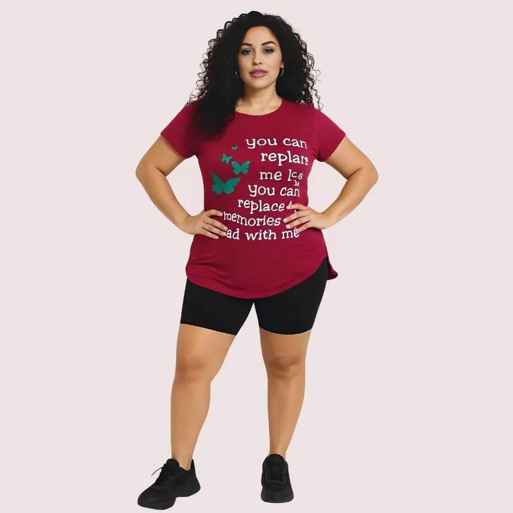 Butterfly Print Inspirational Graphic Tee - Pack of 2 - MYLUXURY LANE ENTERPRISE