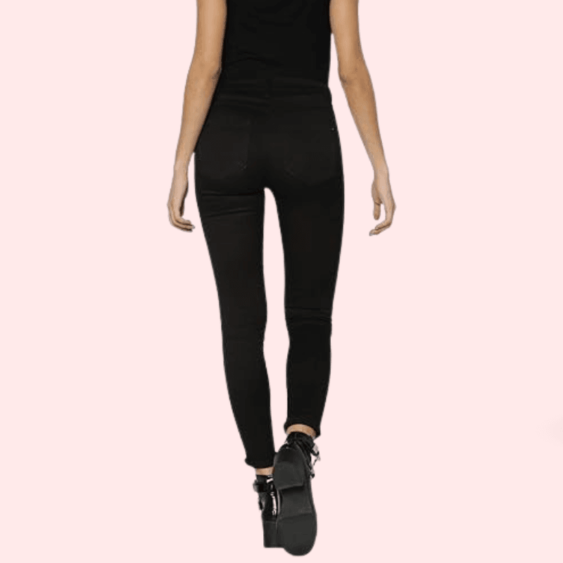 Women's Classic High Waist Royal Black Skinny Jeans - MYLUXURY LANE ENTERPRISE