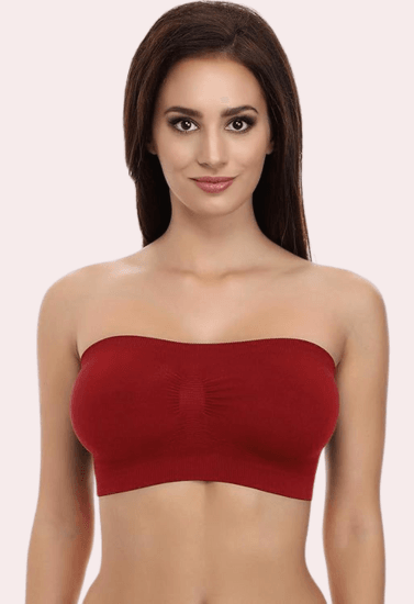 Maroon Magic Tube Bandeau Bra for Women - MYLUXURY LANE ENTERPRISE