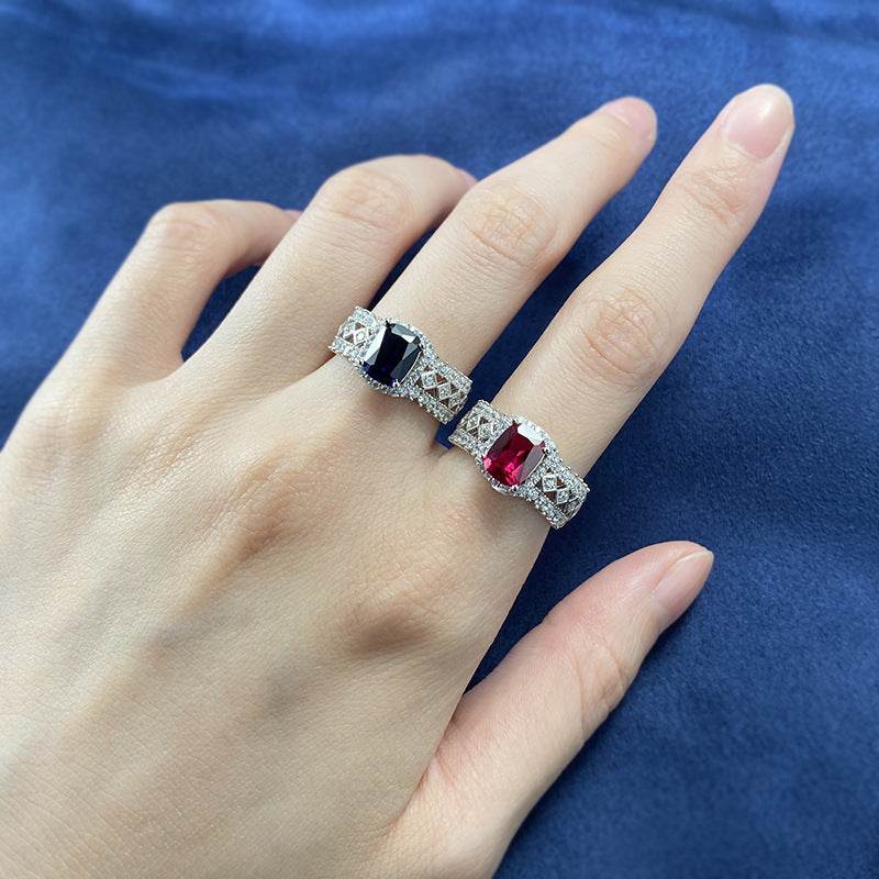 925 Silver Ring Inlaid Gem - MYLUXURY LANE ENTERPRISE