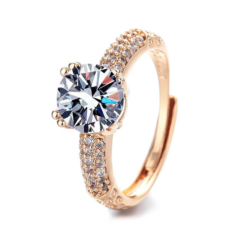 2 Karat High Carbon Stone Popular Ring Women's Simple - MYLUXURY LANE ENTERPRISE