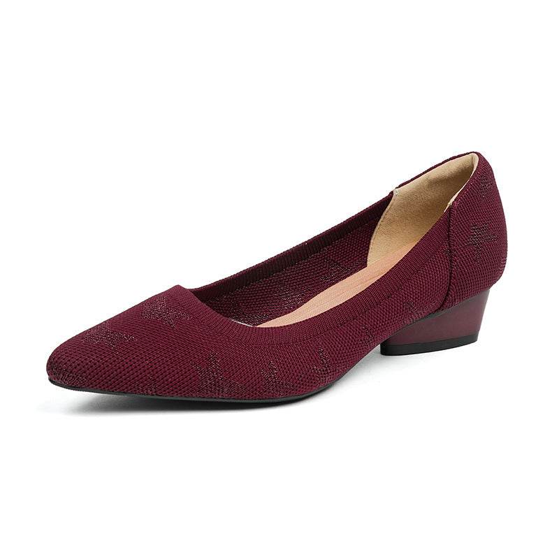 Solid Color Dark Flower Design Niche Mom Shoes - MYLUXURY LANE ENTERPRISE