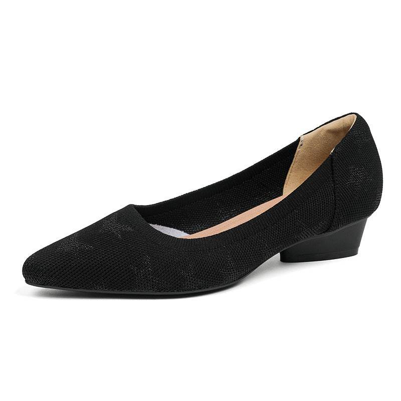 Solid Color Dark Flower Design Niche Mom Shoes - MYLUXURY LANE ENTERPRISE