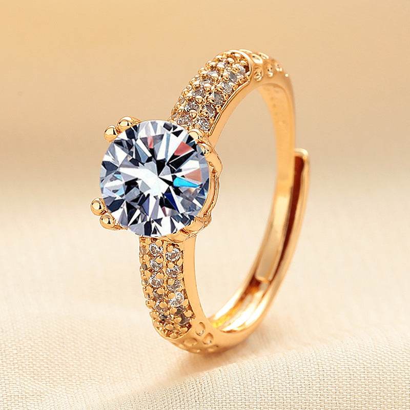 2 Karat High Carbon Stone Popular Ring Women's Simple - MYLUXURY LANE ENTERPRISE