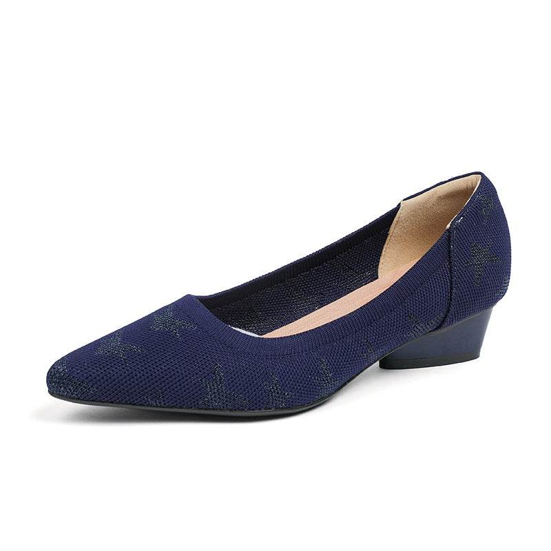 Solid Color Dark Flower Design Niche Mom Shoes - MYLUXURY LANE ENTERPRISE