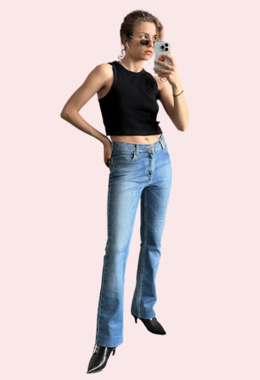 Women's Light Blue High Waist Denim Jeans - MYLUXURY LANE ENTERPRISE