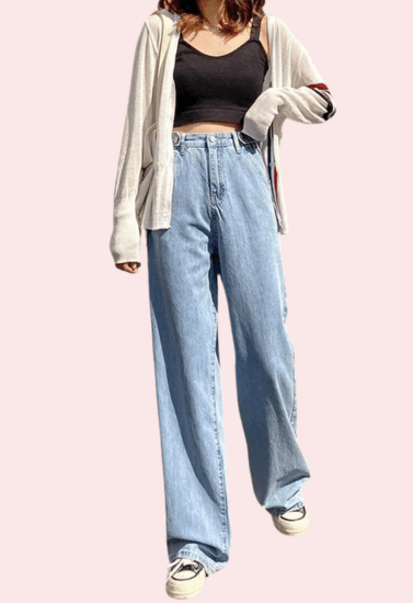 Women's Stylish High Waist Wide Leg Straight Jeans - MYLUXURY LANE ENTERPRISE
