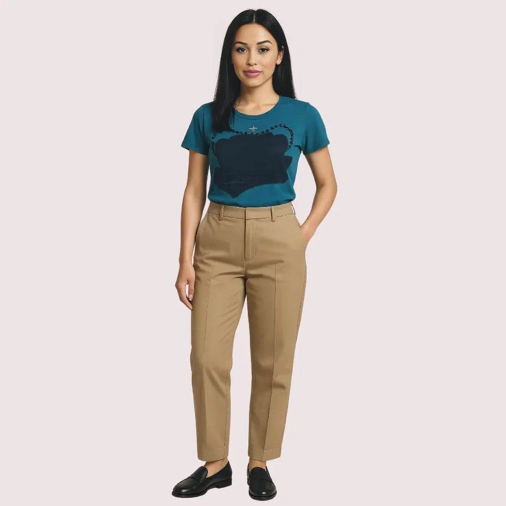 Teal Crown Graphic Crew Neck Tee - MYLUXURY LANE ENTERPRISE