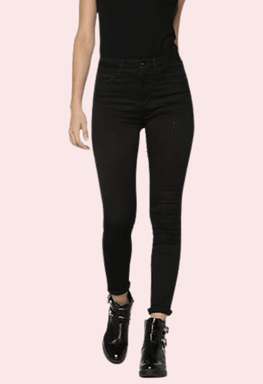 Women's Classic High Waist Royal Black Skinny Jeans - MYLUXURY LANE ENTERPRISE