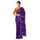 Generic Women's Digital Printed  Georgette Saree With Unstitched Blouse (Purple, 5-6 Mtrs) - MYLUXURY LANE ENTERPRISE