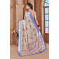 Generic Women's Printed Cotton Linen Saree withPrinted Saree With Unstitched Blouse (Beige, 5-6Mtrs) - MYLUXURY LANE ENTERPRISE