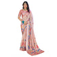 Generic Women's Printed Cotton Linen Saree withPrinted Saree With Unstitched Blouse (Pink , 5-6Mtrs) - MYLUXURY LANE ENTERPRISE