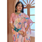 Generic Women's Printed Cotton Linen Saree withPrinted Saree With Unstitched Blouse (Pink , 5-6Mtrs) - MYLUXURY LANE ENTERPRISE