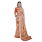 Generic Women's Printed Cotton Linen Saree withPrinted Saree With Unstitched Blouse (Orange , 5-6Mtrs) - MYLUXURY LANE ENTERPRISE